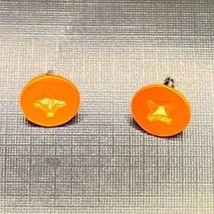 Earrings Orange Plastic Screw